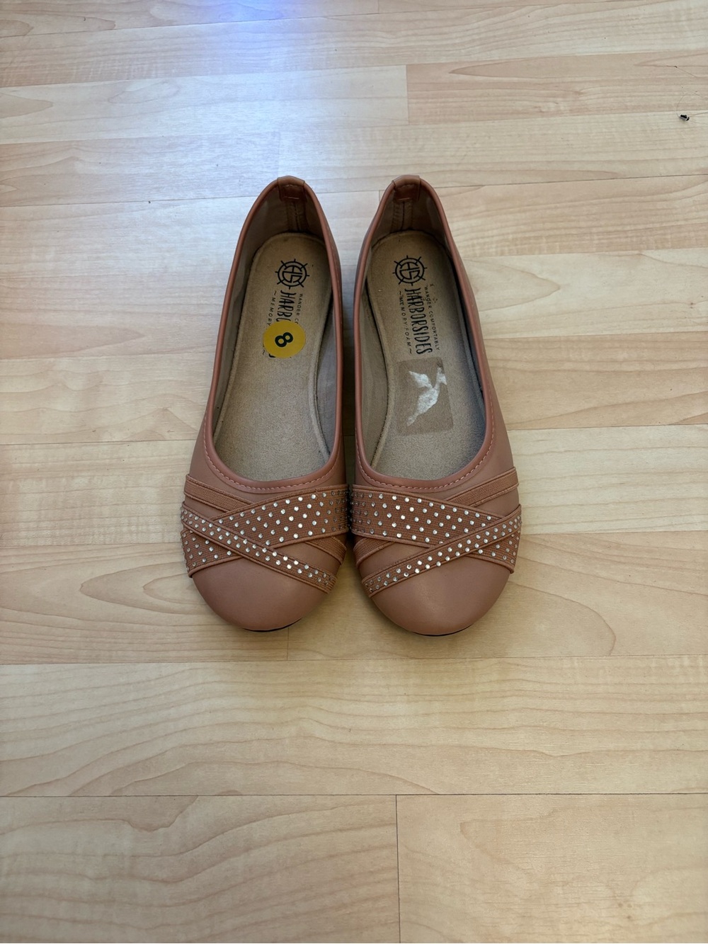 Women's Rust-Tone Studded Slip-On Ballet Flats